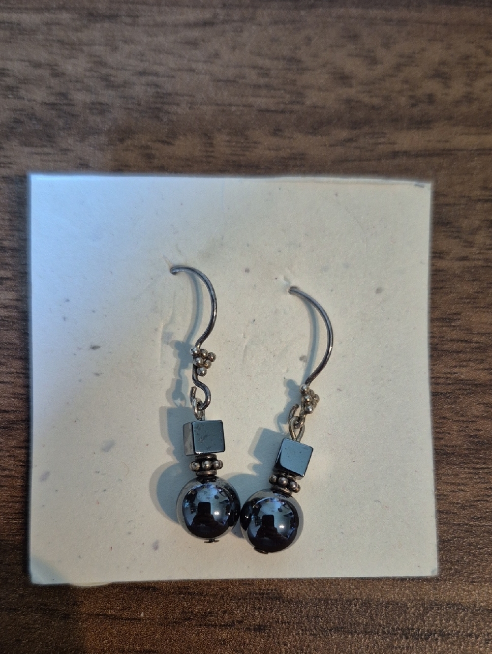 #3 Black Hematite Bead Drop Earrings